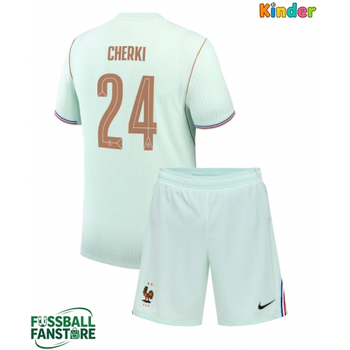 Frankreich Rayan Cherki #24 Replik Auswärtstrikot Kinder WM 2026 Kurzarm (+ Kurze Hosen)